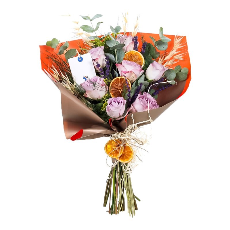 Soft Blooms 7 li Lila Gül Buketi