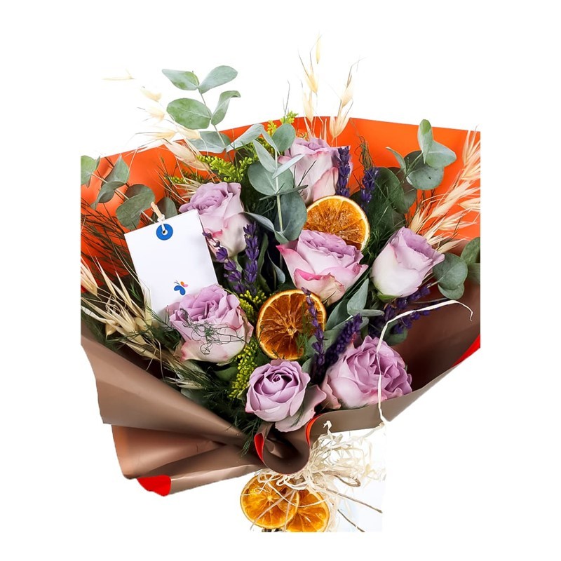 Soft Blooms 7 li Lila Gül Buketi